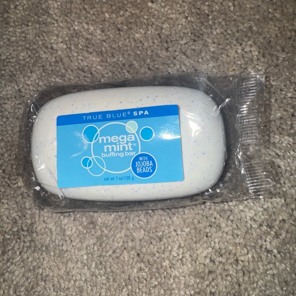 New Rare Vintage Bath & Body Works True Blue Spa Mega Mint Buffing Bar Jojoba